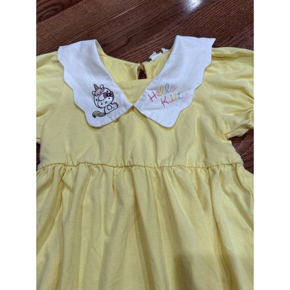 Hello Kitty x Shein Unicorn Peter Pan Collar Dress Size 5 Years Yellow Kawaii - Picture 2 of 5